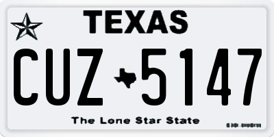 TX license plate CUZ5147