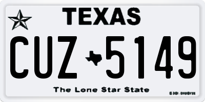 TX license plate CUZ5149