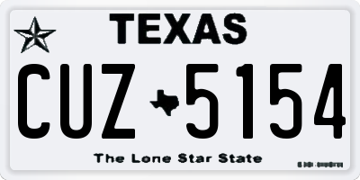 TX license plate CUZ5154