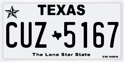 TX license plate CUZ5167
