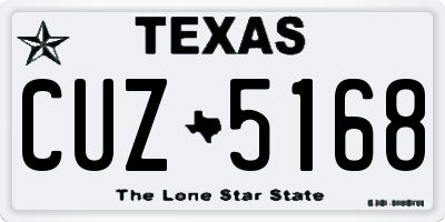 TX license plate CUZ5168