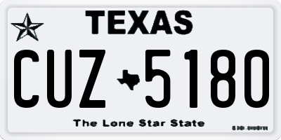 TX license plate CUZ5180