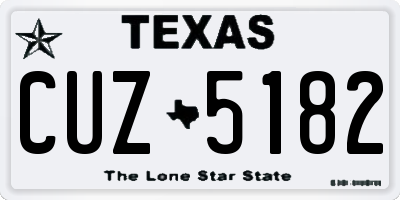 TX license plate CUZ5182