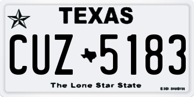 TX license plate CUZ5183