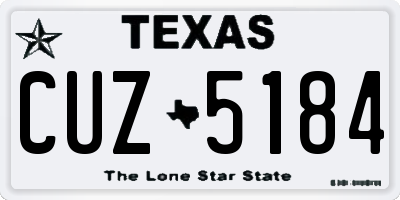 TX license plate CUZ5184
