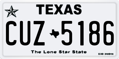 TX license plate CUZ5186