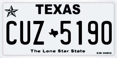 TX license plate CUZ5190