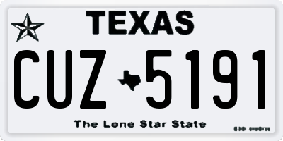 TX license plate CUZ5191