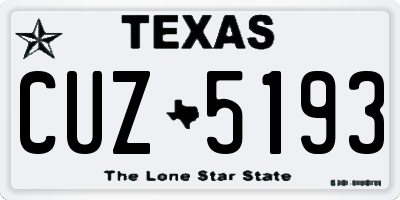 TX license plate CUZ5193