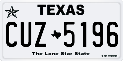 TX license plate CUZ5196