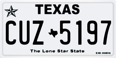 TX license plate CUZ5197