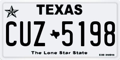 TX license plate CUZ5198