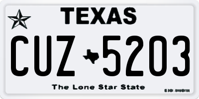 TX license plate CUZ5203