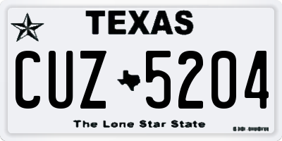 TX license plate CUZ5204