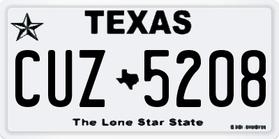 TX license plate CUZ5208