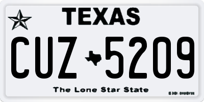 TX license plate CUZ5209