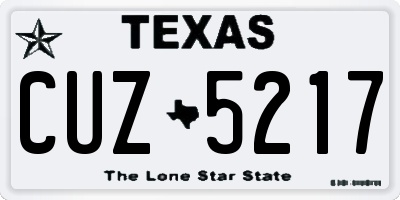 TX license plate CUZ5217
