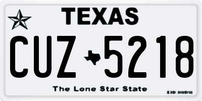 TX license plate CUZ5218