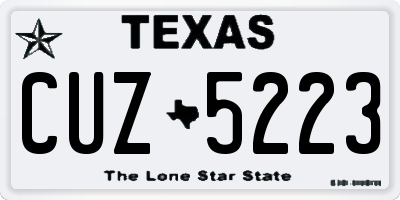 TX license plate CUZ5223