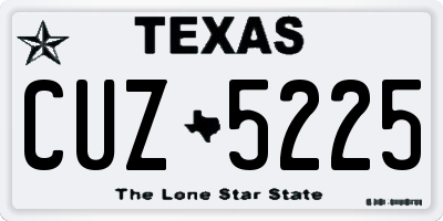 TX license plate CUZ5225