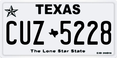 TX license plate CUZ5228
