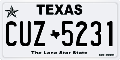 TX license plate CUZ5231