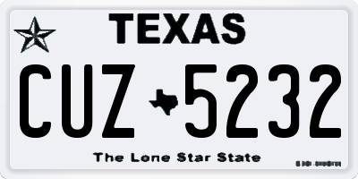 TX license plate CUZ5232