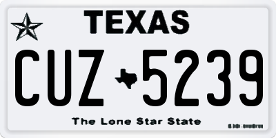 TX license plate CUZ5239