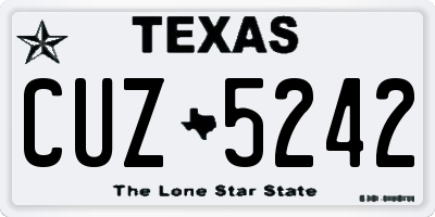 TX license plate CUZ5242