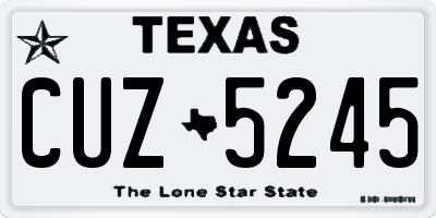 TX license plate CUZ5245