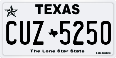 TX license plate CUZ5250