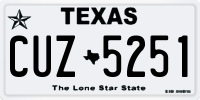 TX license plate CUZ5251