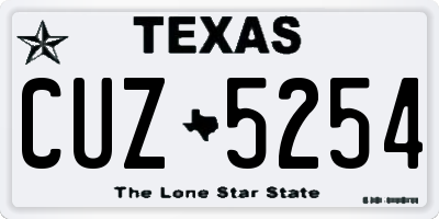 TX license plate CUZ5254