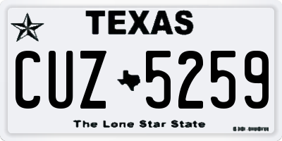 TX license plate CUZ5259