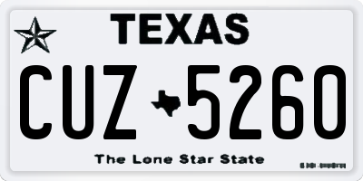 TX license plate CUZ5260
