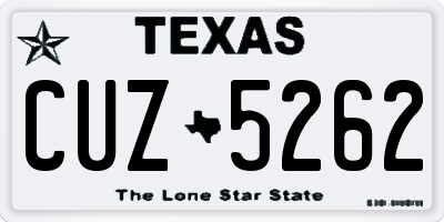 TX license plate CUZ5262