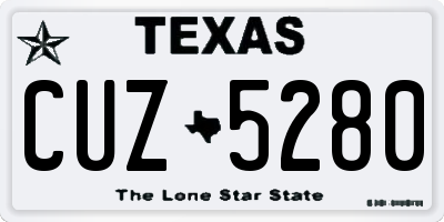 TX license plate CUZ5280