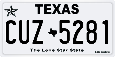 TX license plate CUZ5281