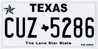 TX license plate CUZ5286
