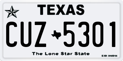 TX license plate CUZ5301
