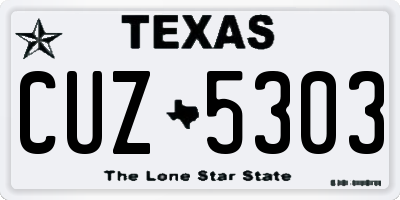 TX license plate CUZ5303