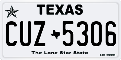 TX license plate CUZ5306