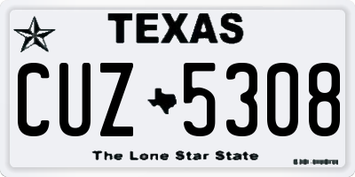 TX license plate CUZ5308