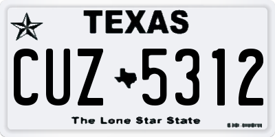 TX license plate CUZ5312