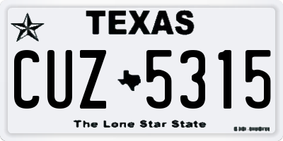 TX license plate CUZ5315