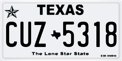 TX license plate CUZ5318