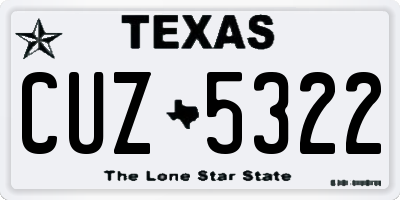 TX license plate CUZ5322