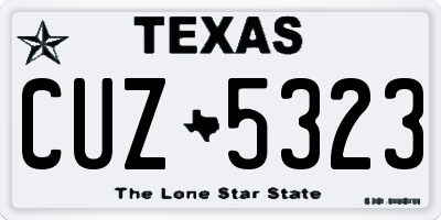 TX license plate CUZ5323