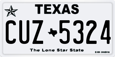 TX license plate CUZ5324