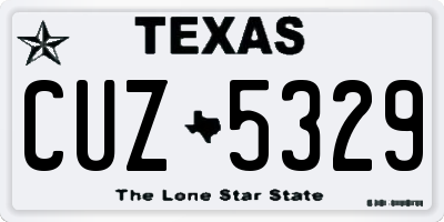 TX license plate CUZ5329